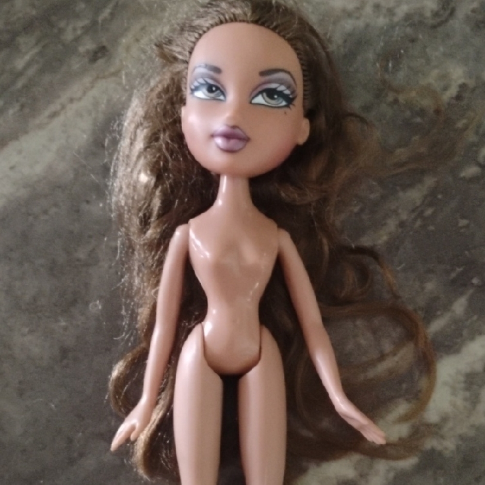 Glamorous Brown-Haired Fashion Doll